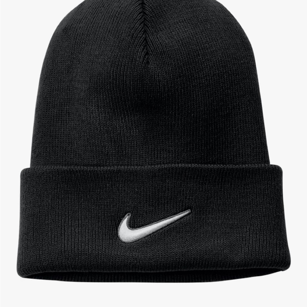 Nike Black Knit Beanie with white Logo unisex